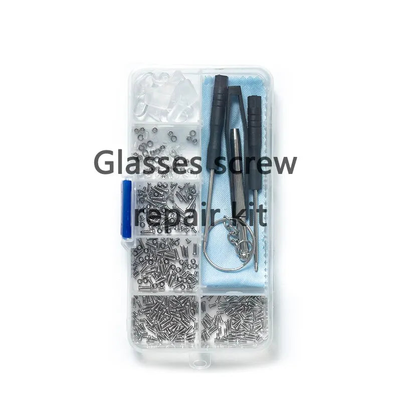 Kit Reparación Gafas/Lentes Sol (Destornillador, Tornillos, Tuercas, Almohadillas Nariz) Partes Ópticas Surtidas