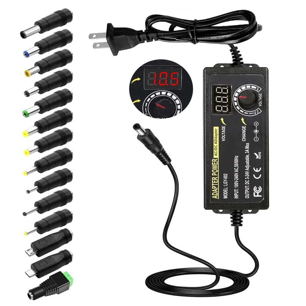Fuente Poder Ajustable 72W (DC 3V-24V Variable) Adaptador Universal AC/DC Switching (100-240V)