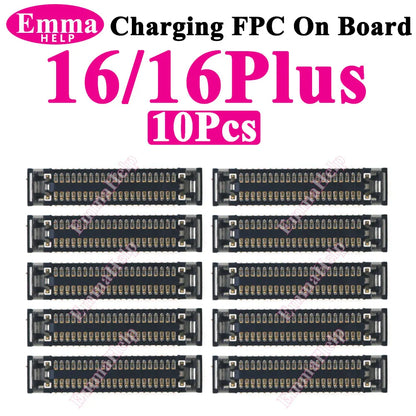 Conector FPC Dock Carga USB en Placa Lógica para iPhone 11-16 Pro Max/Plus/Mini/XS Max (Original, 10 Unidades)