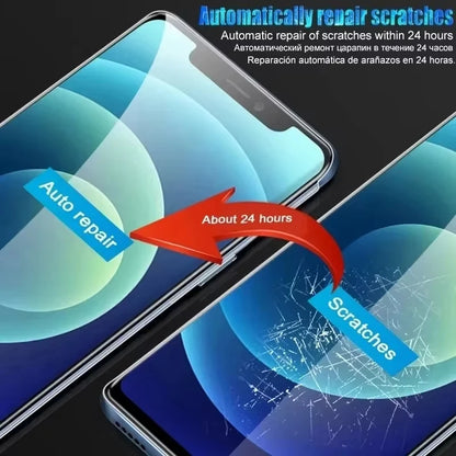 Film Hidrogel Suave Protector Pantalla Silicona para iPhone 7/8/15 Plus / X/XR/XS / 11-16 Pro Max / 12/13 Mini (Pack 4 Unidades)