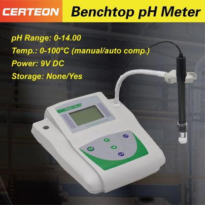 Medidor de pH de Sobremesa PHS-3C para Laboratorio - Tester Digital Calidad Agua Alta Precisión