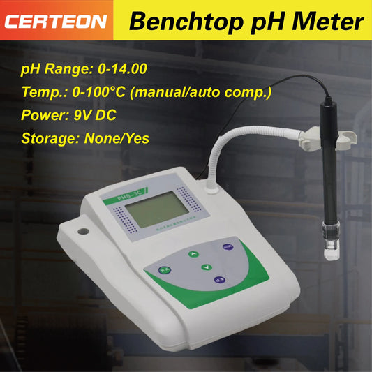 Medidor de pH de Sobremesa PHS-3C para Laboratorio - Tester Digital Calidad Agua Alta Precisión