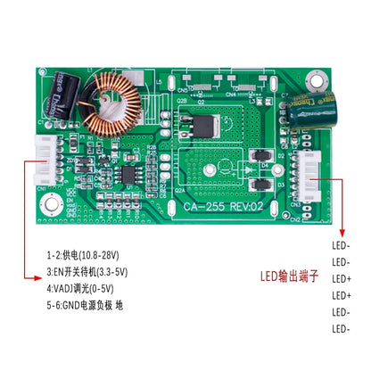 Placa Driver Backlight LED Universal CA-255 10-48" Inverter Boost Módulo Step-Up