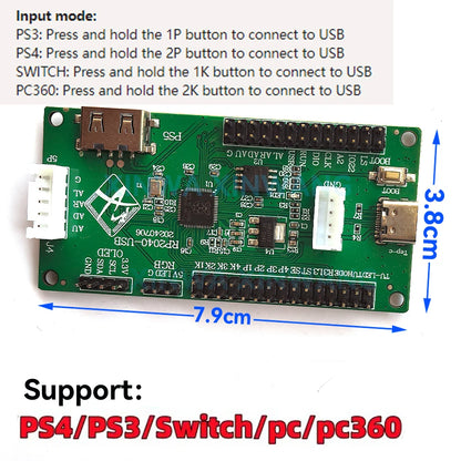 Placa Encoder USB Zero Delay para Joystick Controladora Juego Lucha compatible Raspberry Pi/PC/PS3/Switch/Android (DIY Arcade Neo Geo)