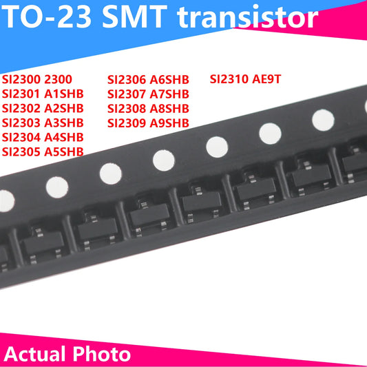 MOSFET SMD SOT-23 Serie SI23xx (SI2300-SI2310) - Lote 50 Piezas