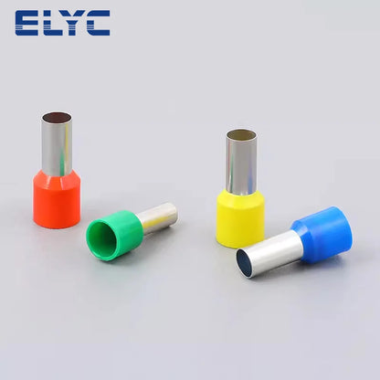 Conector Ferrule Cobre Oricalco Terminal Punta Cable Aislado Crimp (0.5-6mm², 22-10AWG, E0510-E6010) (1000 Unidades)