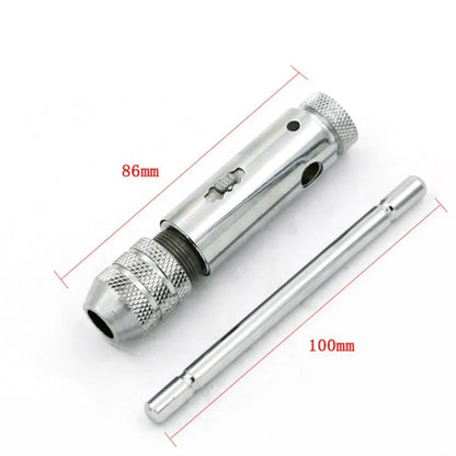 Llave Macho Manual Ajustable Mango T con Ratchet/Fresa para Roscar M3/M4/M5/M6/M8 Métrico