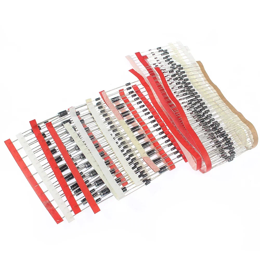 Kit Surtido Diodos 14 Valores (Rectificador/Recuperación Rápida/Schottky/Switching) 1N4001-FR207 en Caja (350 Piezas)