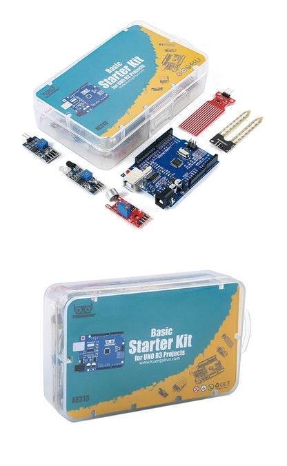 Kit Inicio KUONGSHUN con Caja Retail para Programación Educacional Niños compatible Arduino UNO R3