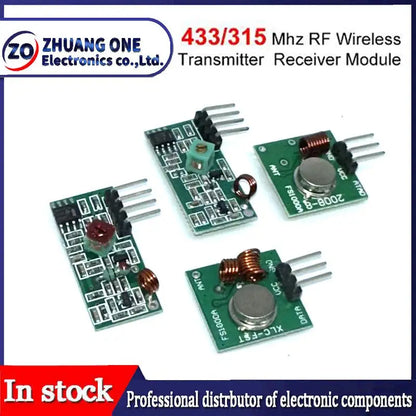 Kit Transmisor y Receptor RF Inalámbrico (433MHz / 315MHz, 5V DC) para Arduino/Raspberry Pi/ARM/MCU DIY