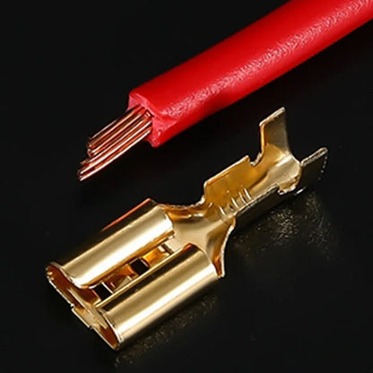 Set Terminales Conector Cable Oro/Plata Macho/Hembra (Tipo Resorte, Desnudo) en Caja (120 Piezas)