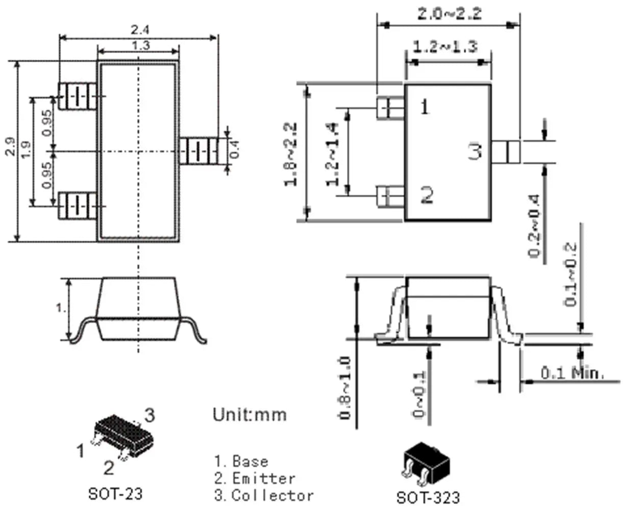 MOSFET Canal-P SI2301 (A1SHB) SMD SOT-23 20V 2.3A - Lote 20 Piezas