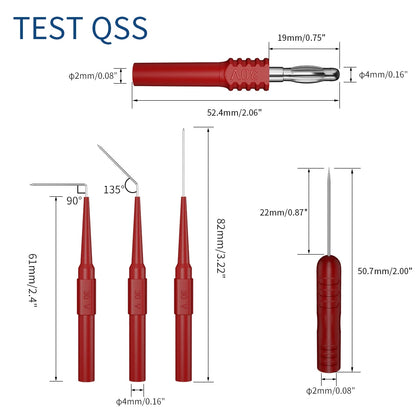 Kit Puntas Prueba Multímetro QSS (41 Pzs) - Banana 4mm, Pinzas Cocodrilo, Sondas Perforadoras