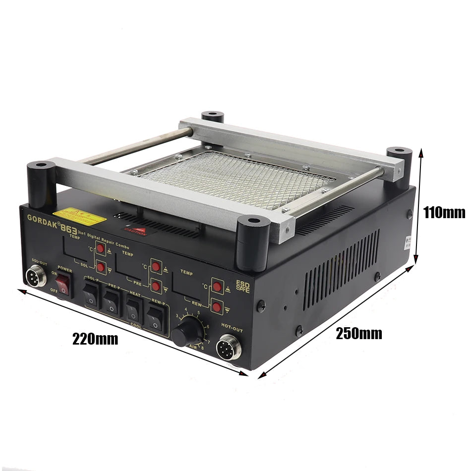 100% Original GORDAK 863 3 in 1 Welding Station Hot Air Rework Station Preheating Station For Soldering&Soldering Iron Electric