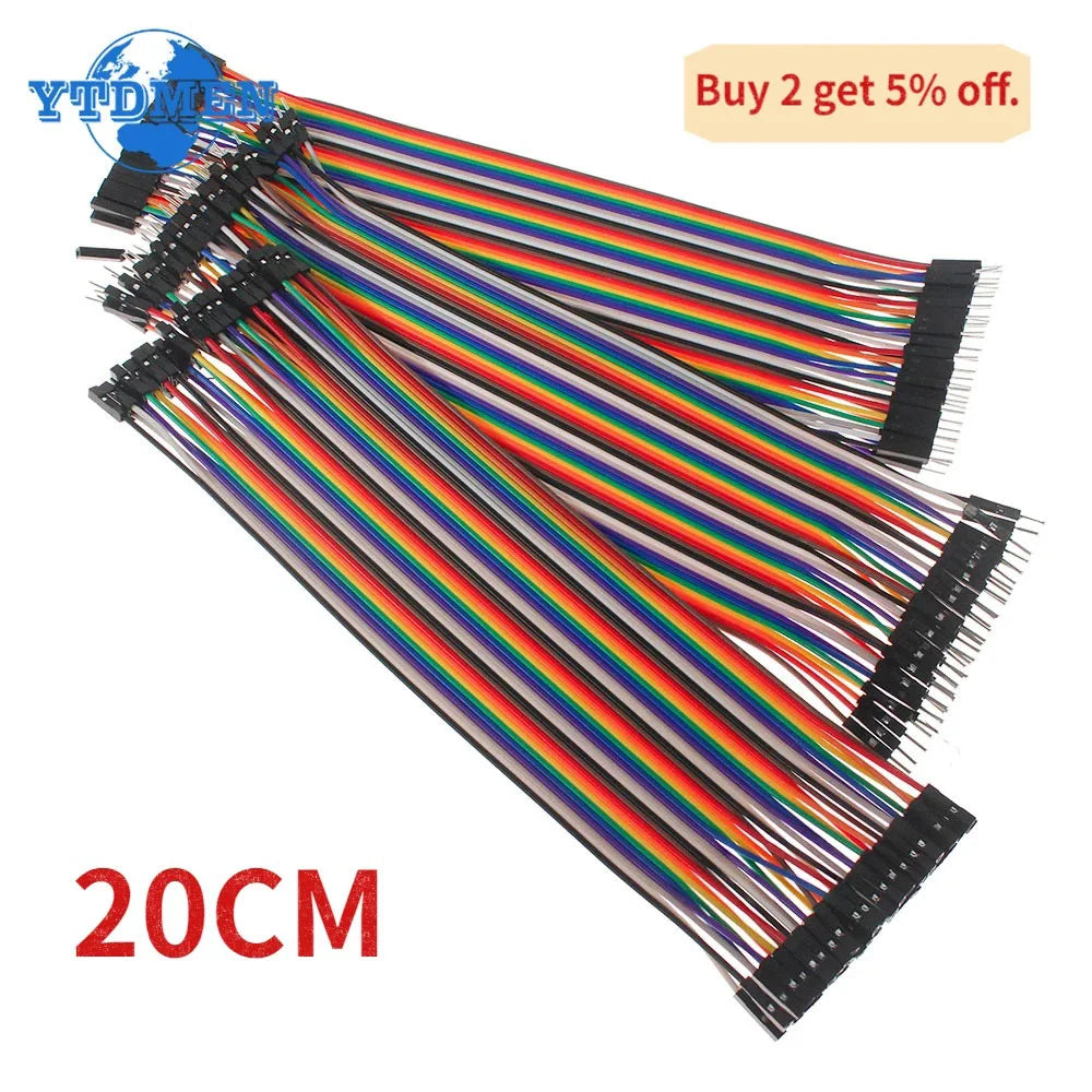 Cable Dupont 20cm (20-40 Unidades) Macho-Macho / Hembra-Hembra / Macho-Hembra para Protoboard DIY