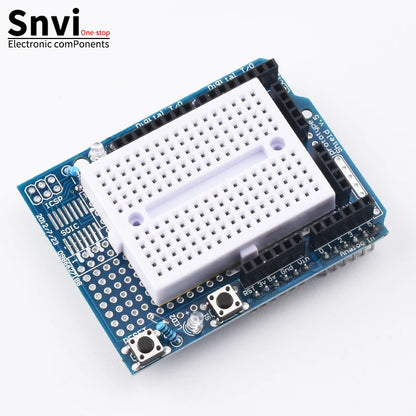 Placa Desarrollo UNO R3 (ATMEGA328P, CH340/ATEGA16U2) compatible Arduino con Cable + Placa Expansión Proto Shield R3/R4