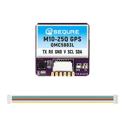 Módulo GPS SEQURE M10-12 / M10-18 / M10-25Q (Pequeño, Rápido) con Compás QMC5883L para Drones FPV Ala Fija/Carreras (INAV/BF)