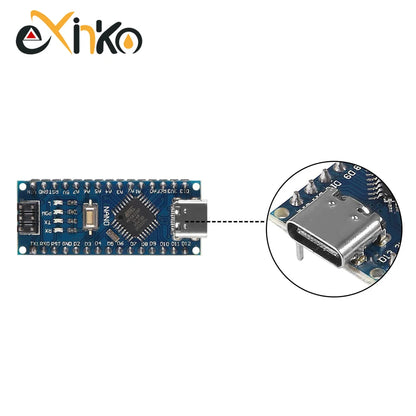 Placa Nano 3.0 (ATMEGA328P, 16MHz, CH340) con Bootloader (Puerto Mini/Tipo C/Micro USB) para Arduino (1-10 Unidades)