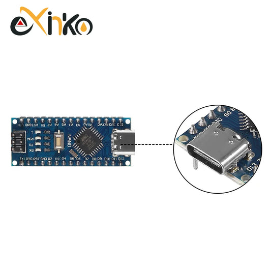 Placa Nano 3.0 (ATMEGA328P, 16MHz, CH340) con Bootloader (Puerto Mini/Tipo C/Micro USB) para Arduino (1-10 Unidades)
