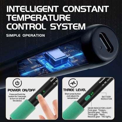 Mini Cautín Inalámbrico USB 15W Recargable (Interfaz Tipo C) Portátil Herramienta Soldadura Reparación