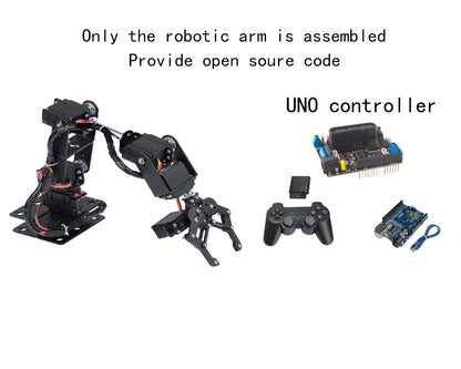 Kit Brazo Robot Mecánico Aleación Metálica 6-DOF (360°, para MG996R) Arduino Robótica Educacional Programable PS2