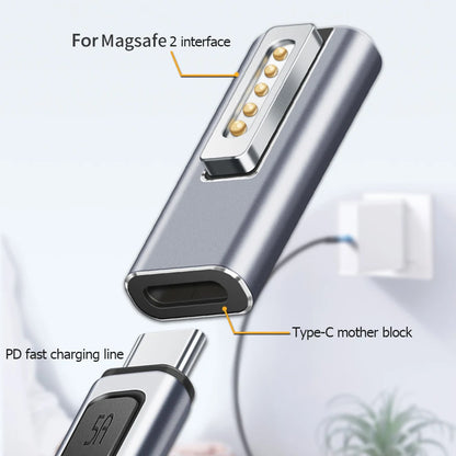 Adaptador Convertidor Magnético USB-C PD a MagSafe 1 / MagSafe 2 para MacBook Pro Plug Carga