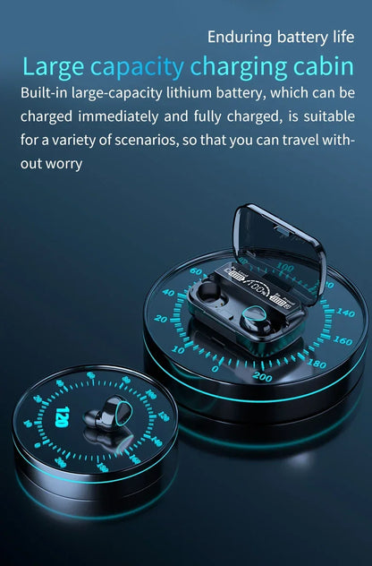 Auriculares Inalámbricos M10 TWS Bluetooth 5.0 con Caja Carga 3500mAh (Micrófono, Estéreo 9D, Deportivos, Impermeables)