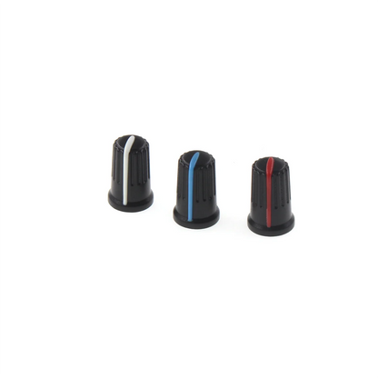 20pcs Potentiometer knob cap 11.4x17.8mm power amplifier audio panel adjustment cap knob two-color plastic knob