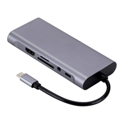 Hub USB-C Docking Station 11-en-1 Tipo-C a HDMI 4K, VGA, RJ45, PD 100W, USB para PC Accesorios Computador