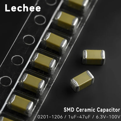 Capacitor Cerámico SMD (1uF-47uF, 6.3V-100V, X5R/X7R, 0201-1206) MLCC - Pack 50 Unidades (Valores Surtidos)
