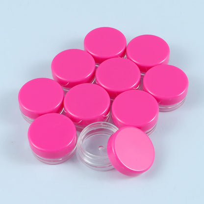 Mini Caja Plástico Redonda Translúcida para Almacenamiento Embalaje Joyería (3x1.5cm, A Prueba Polvo, Durable) (Lote 10 Unidades)