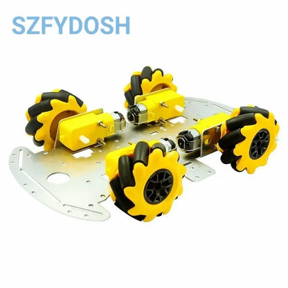 Kit Chasis Auto Robot Omni-Direccional con Ruedas Mecanum y 4 Motores TT para Arduino/Raspberry Pi DIY