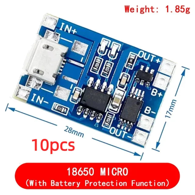 TP4056 5V 1A Type-c USB 18650 Lithium Battery Charging Board Charger Module with Protection Dual Functions