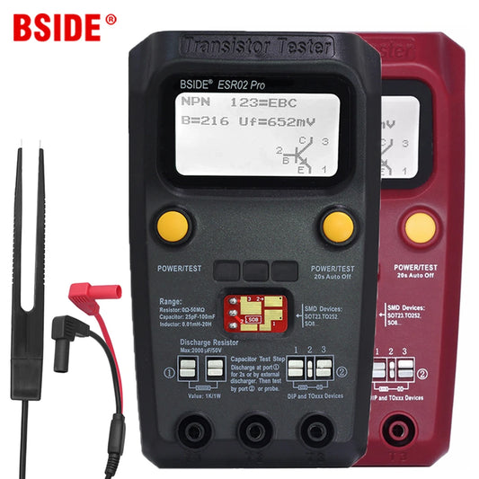 Tester Transistor Multiuso BSIDE ESR02PRO - Medidor Diodo, Triodo, Capacitancia, Resistencia (MOS/PNP/NPN/SMD)
