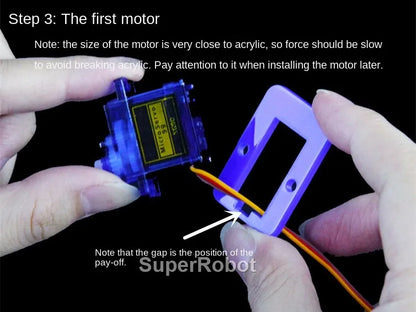 Kit Garra Brazo Robot Manipulador Mecánico Acrílico 4-DOF (Desarmado, para SG90/MG90S) Arduino STEAM