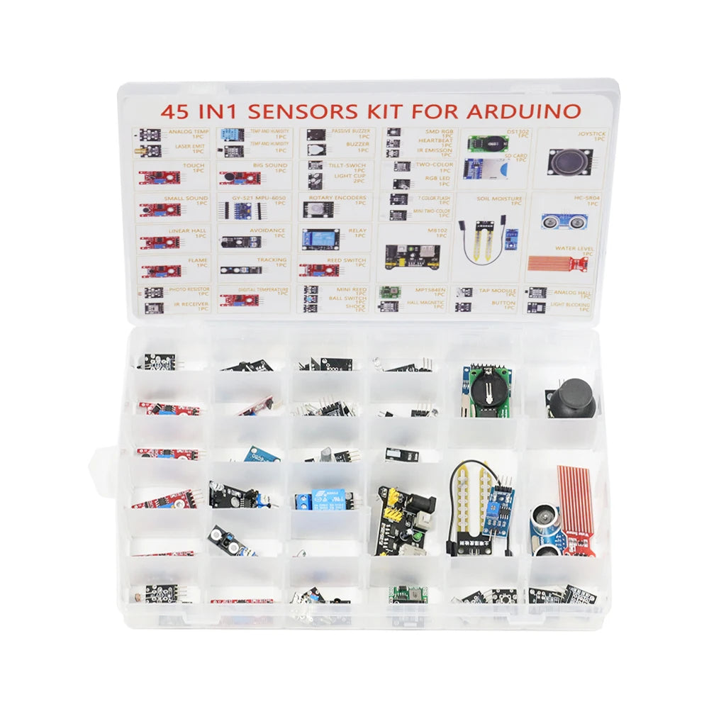 Kit Inicio Módulos Sensores (45 en 1) para Arduino UNO R3/MEGA2560 (Superior a Kit 37 en 1)