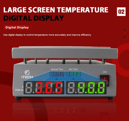 Plataforma Calefactora PCB de Alto Rendimiento con Display Digital (Temperatura Constante) ITECH HP-B100/B150/B180