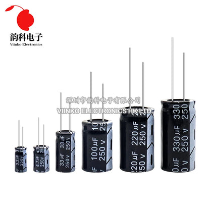 Capacitor Electrolítico Aluminio (0.47uF-1000uF, 10V-450V) - Unidad (Especificar Valor)