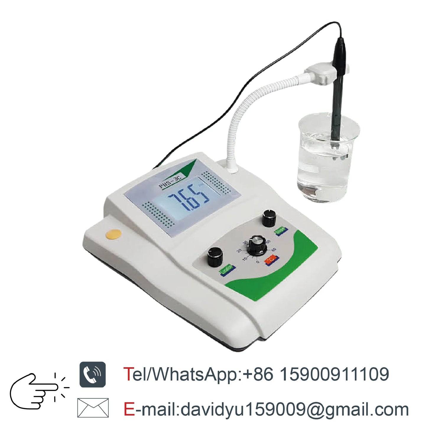 Medidor de pH de Sobremesa PHS-3C para Laboratorio - Tester Digital Calidad Agua Alta Precisión