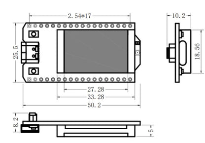 Placa Desarrollo LoRa ESP32 SX1262 WiFi Kit 32 (433-510MHz / 868-915MHz) con Pantalla OLED Azul 0.96" para Arduino
