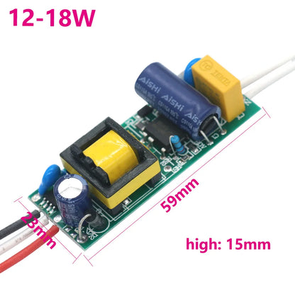 Driver LED Aislado Bicolor (3 Pines, 300mA) 3W / 4-7W / 8-12W / 12-18W Fuente Alimentación Iluminación (1 Unidad)