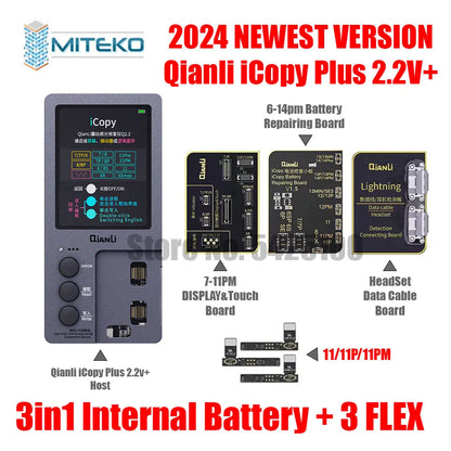 Qianli iCopy Plus 2.3v 2025 LCD Ture Tone Virbrator EEPROM Programmer Battery Testing Board Headset For iPhone 7- 11 12Pro Max