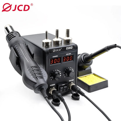 JCD 8586D Soldering Station 2 IN 1 750W Hot Air Gun LCD Dual Digital Display Electric Soldering Iron SMD Welding Rework Station