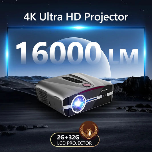 Proyector LED 4K Full HD Android Auto Focus WiFi Bluetooth 1480 ANSI Lumen Home Theater (Incluye Pantalla)
