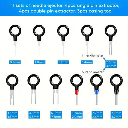 Kit Herramienta Extracción Terminales/Pines Conector Cable Auto (Reparación Automóviles)