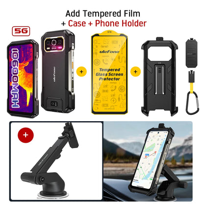 Celular Rugged Ulefone Armor 27T Pro 5G con Cámara Térmica FLIR® - 10600mAh, Android 14, 24GB/256GB, NFC