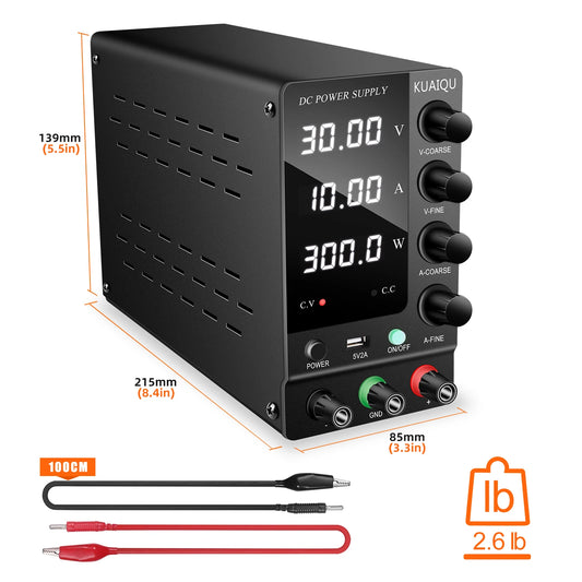 Fuente de Poder Laboratorio KUAIQU DC Ajustable 30V/60V/120V Regulador Voltaje Bench Switching Preajuste V/A