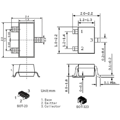 MOSFET Canal-N SI2300 SMD SOT-23 30V 3.6A - Lote 100 Piezas