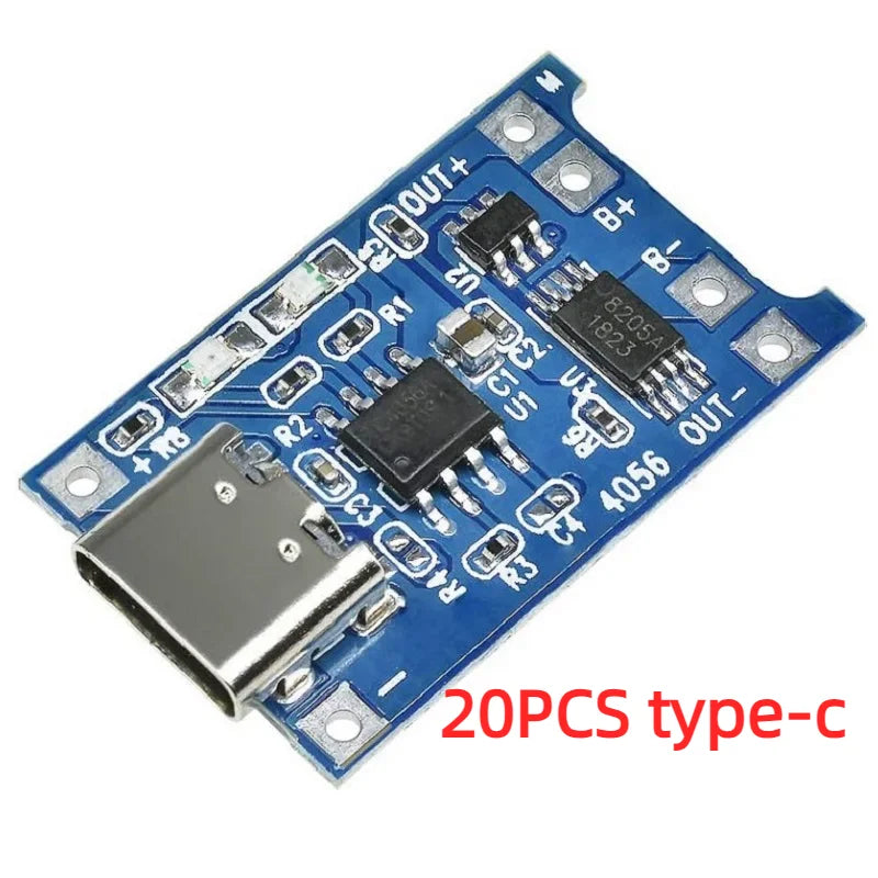 TP4056 5V 1A Type-c USB 18650 Lithium Battery Charging Board Charger Module with Protection Dual Functions