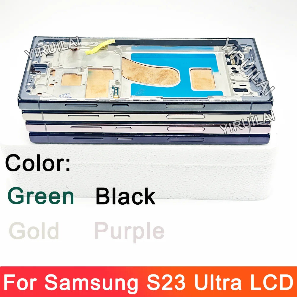 Pantalla LCD con Marco y Digitalizador Táctil para Samsung Galaxy S23 Ultra 5G (S918B/DS / S9180) (Probada)